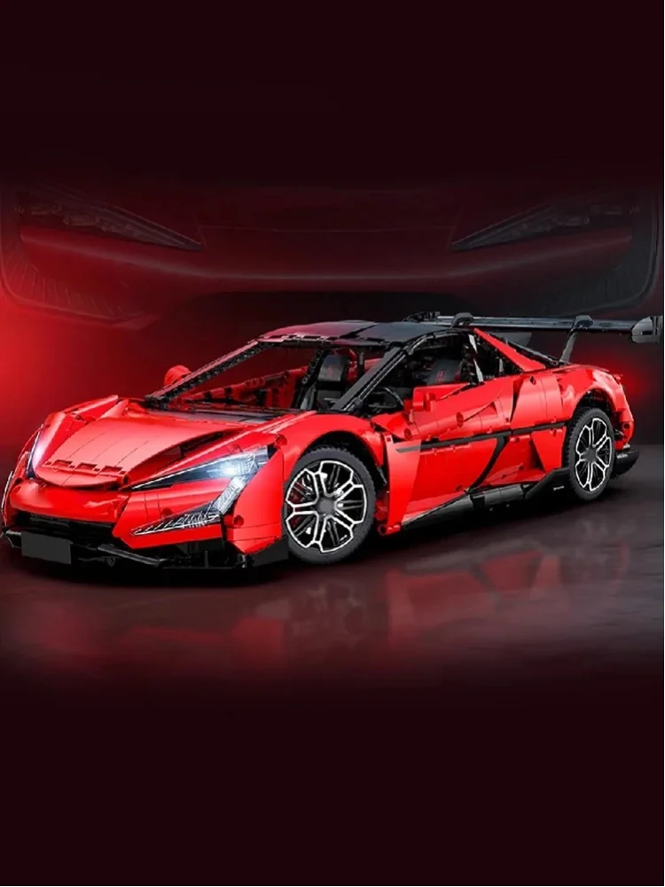 3671-teiliger Technik-Bausatz U9 Roter Supersportwagen im Maßstab 1:8, Ferngesteuertes Rennauto, Bausatz für Jungen und Erwachsene, Sammlerstück, Sportwagen-Hobby, Ideales Geburtstags-, Feiertags- und