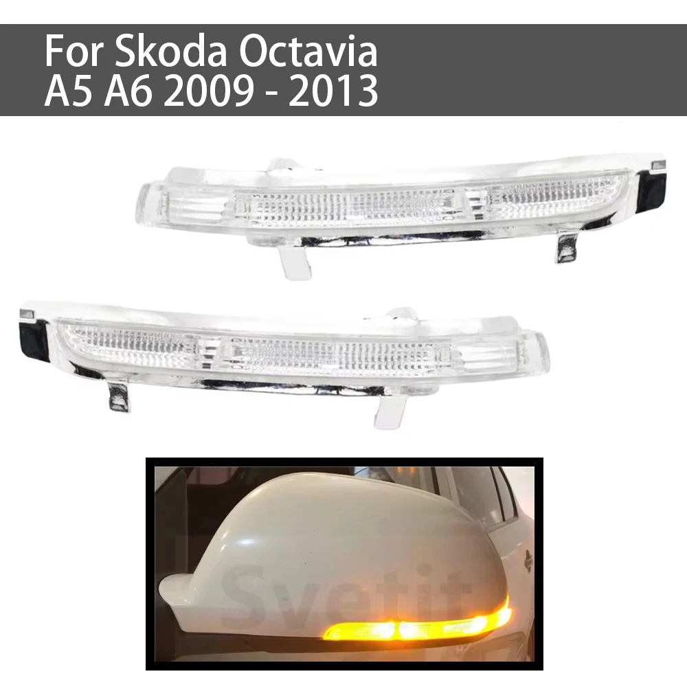 

1 Pair 12V Rearview Mirror Lights For Skoda Octavia A5 A6 2009 - 2013 Side Miirror Direction Indicator Accessories