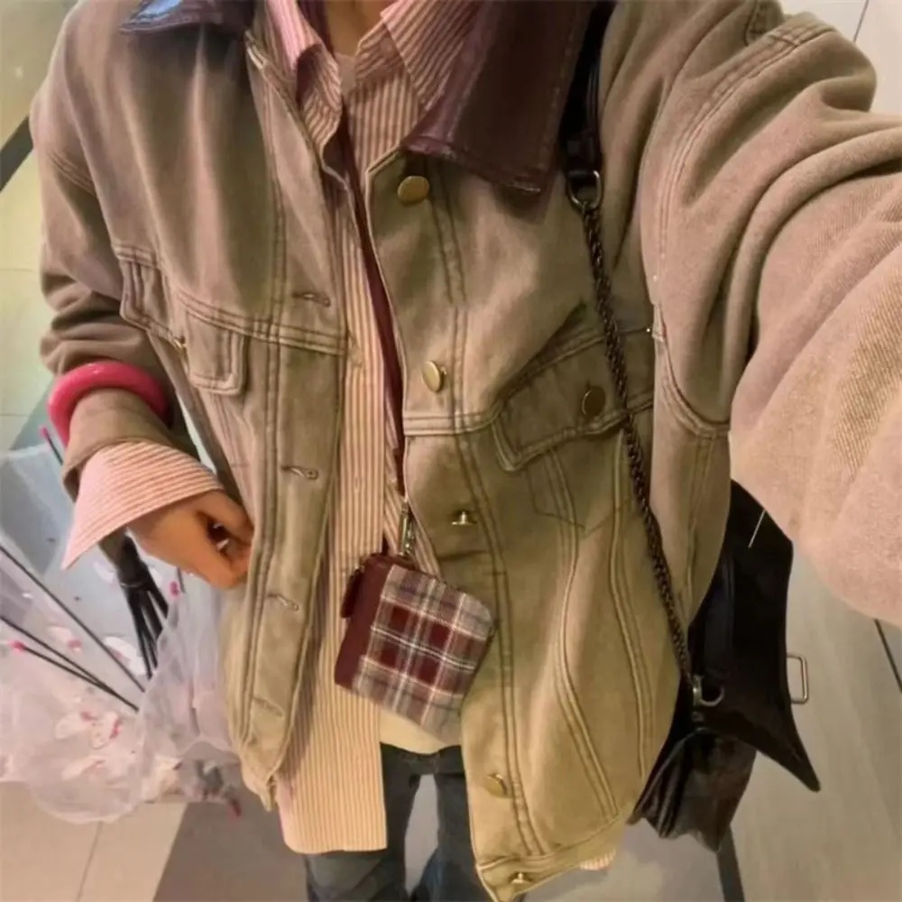 PU Leather Check Suede Coin Purse Hanging Neck Shoulder Bag Mini Storage Bag Card Holder Lipstick Earphone Pouch Lanyard Wallet