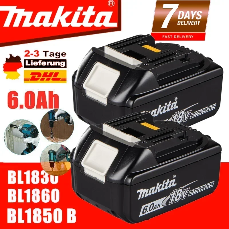 100% Original Makita 6Ah/5Ah สําหรับ Makita 18V แบตเตอรี่ BL1860B BL1850B BL1850 BL1840 BL1860 BL1815 เปลี่ยนแบตเตอรี่ลิเธียม