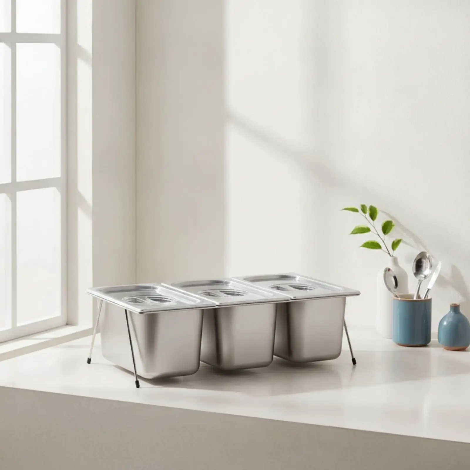 Condiment Dispenser with 6 Compartments Modular Condiment Dispenser with Lid