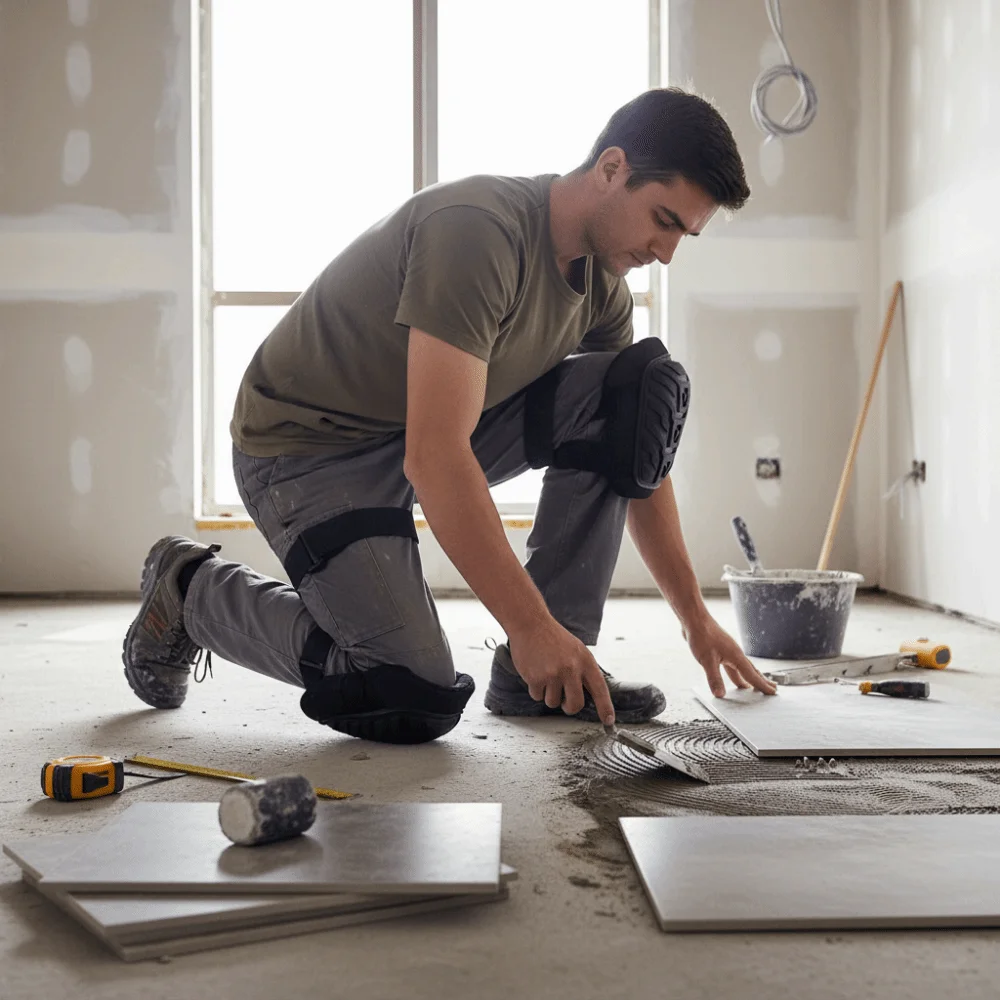 وسادة ركبة رياضية بتصميم حزام مزدوج، أشرطة مريحة قابلة للتعديل، وسادة حماية للركبة مقاومة للماء وشديدة التحمل