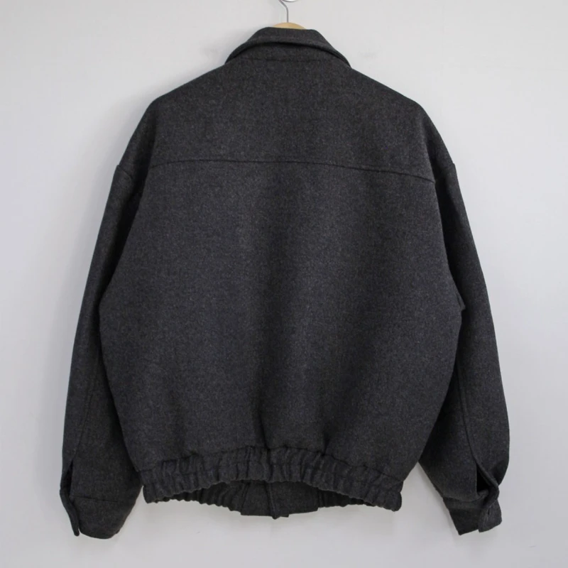 2024 Loose Casual Men\'s Solid Color Jacket, Fashion Daily Commuting Windproof Short Woolen Coat Thickened Warm.