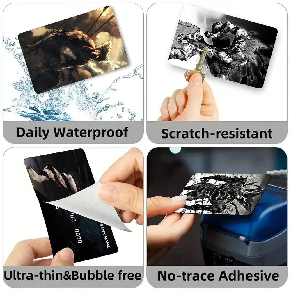 Anime O-One Punch Man Garou  Credit Card HD Stickers Game Card Decal Small Chip Waterproof Sticker Gift