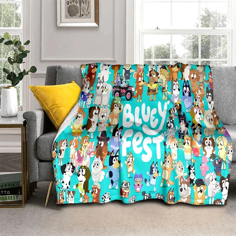 29 Style B-Blueys Family Cartoon Dog Blanket,Soft Throw Blanket for Home Bedroom Bed Sofa Picnic Travel Cover Kid Gift