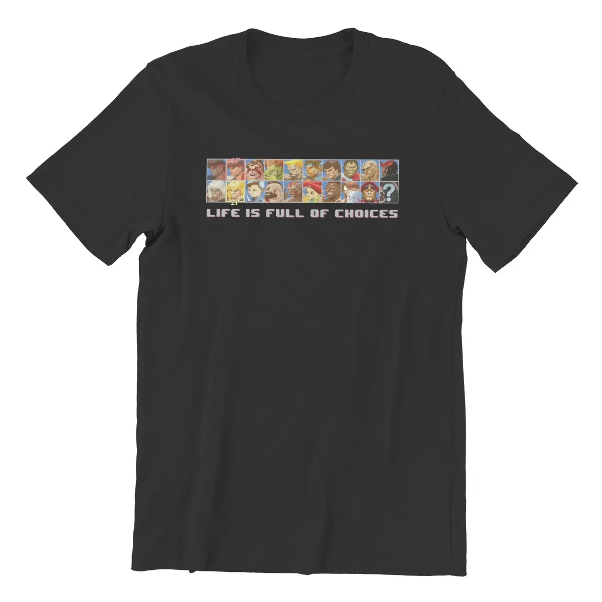 Life Is Full Of Choices Street fighter Funny T Shirt for Men  Vintage 100% Cotton Tees Pixel art video game Gift Idea Clothes