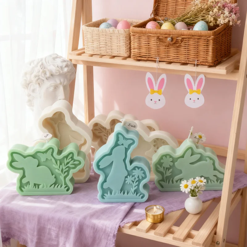 

Милый кролик, форма для свечи с запахом цветов, сделай сам, рельефный букет бабочек, плоская силиконовая форма в форме кролика, инструменты для ароматерапии ручной работы