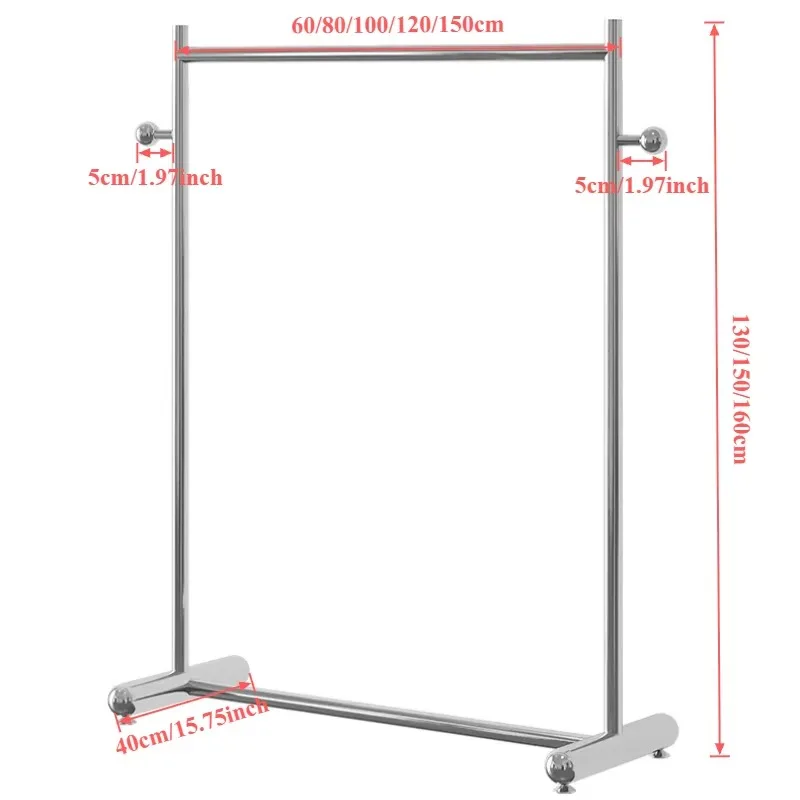 silver Tone Metal Clothing Rack with Side Arms Elegant Garment Display Stand for High End Retail Clothing Boutique
