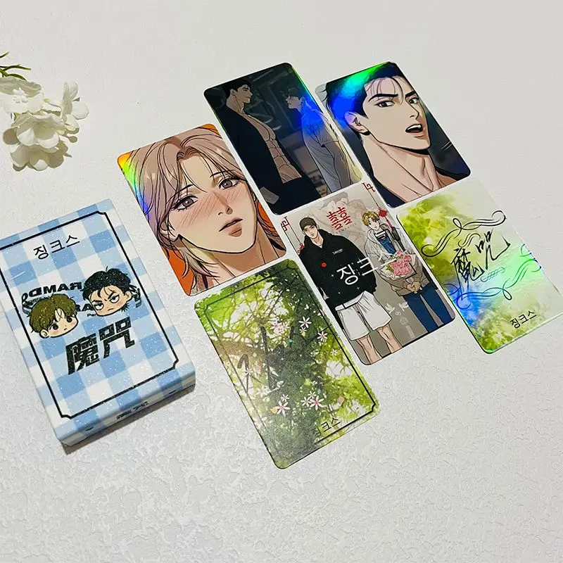 Korean BL Manhwa 3 Inches Card Bookmark Low Tide in Twilight Checkmate Anime Cards Collection Book Clip Student Stationery Gift