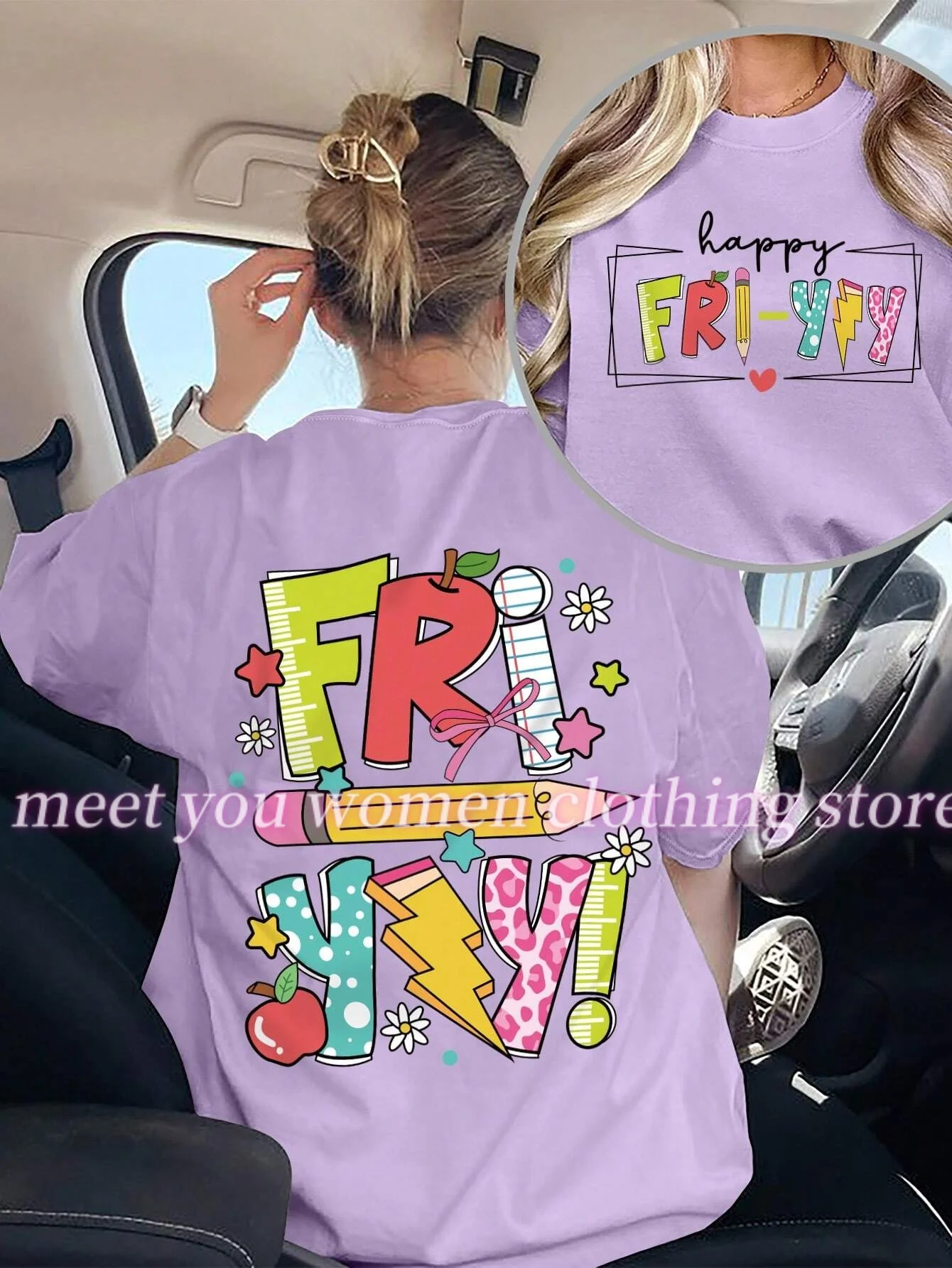 

Letters FRIDAY Pattern Woman T Shirt Girl Oversize Daily Top Female Creativity Streettshirt O-Neck T-Shirt Casual Clothes