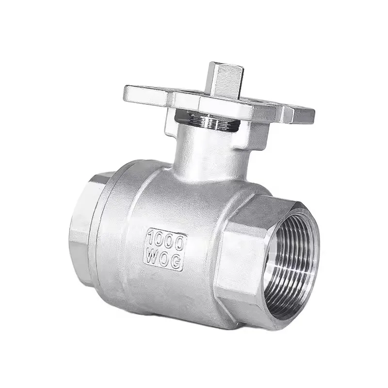 304 stainless steel two-piece high platform ball valve 316 two-piece wire port internal thread pneumatic ball valve 4 points