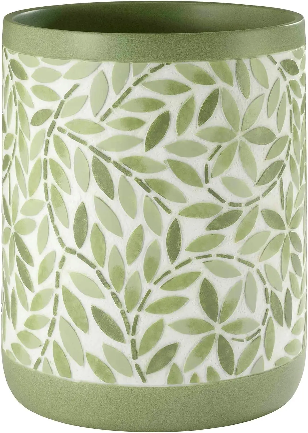 

Green Resin Wastebasket for Guest Bathroom, Stratford Collection Accessory