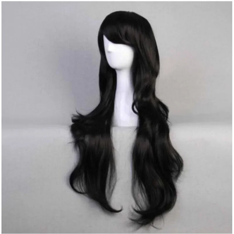 Fashion jewelry Wig Marceline the Vampire Queen long Black wavy curly Cosplay Wig