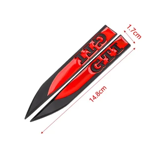 GTI Fender Side Emblem, Metall -Etikett, Stoßdämpferzubehör, VW Golf 2, 3, 4, 5, 6, 7, GTI MK2, MK3, MK4, MK5, MK6, MK7, MK8 8 Hauptverkäufe Emblema Golf 3 - №2