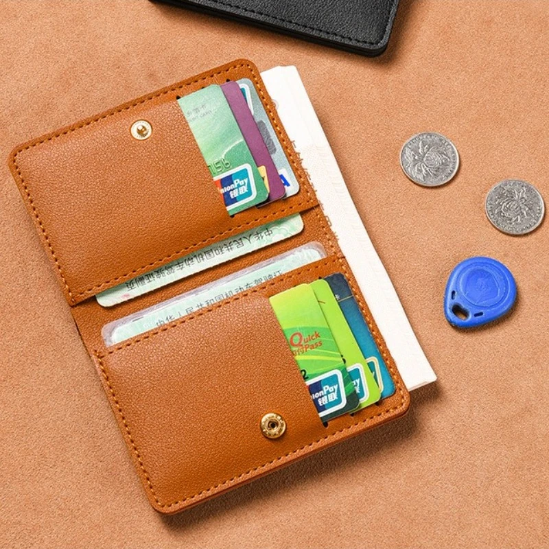 New Women's Wallet Folding Hasp Small Wallet Multi Slot Large Capacity Card Bag Male Student Soft Leather Wallet image 2