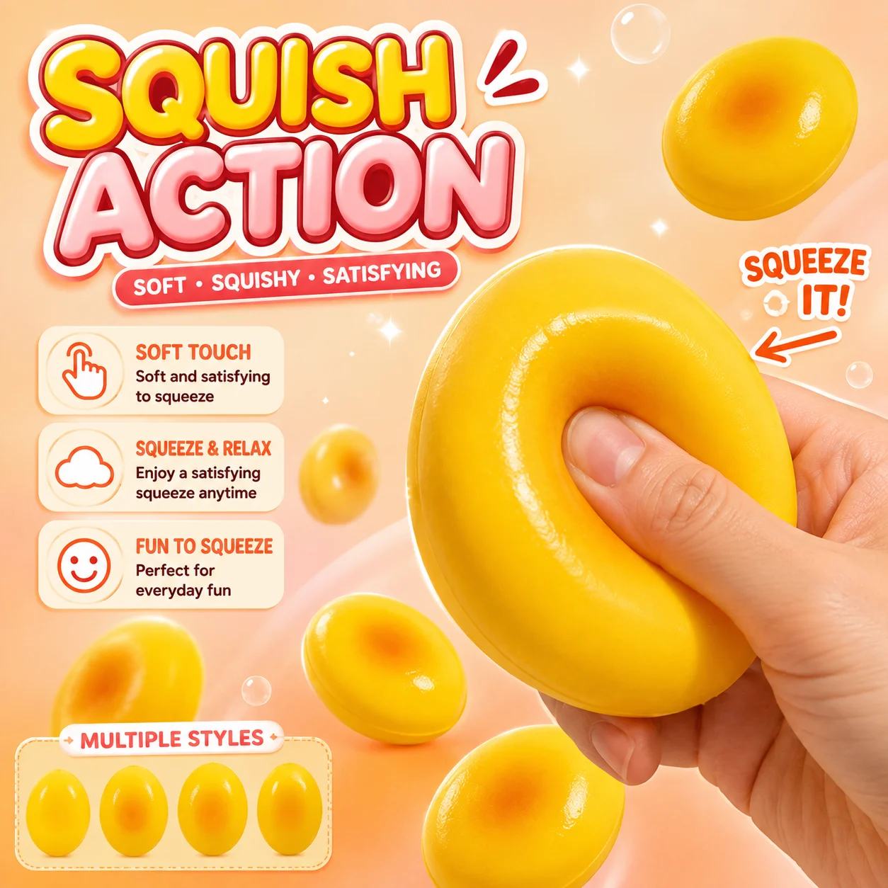 Here is an optimized title for your product (125 characters): Squishy Slow Rising Sensory Fidget Toys Stress Relief Soft Cheese
