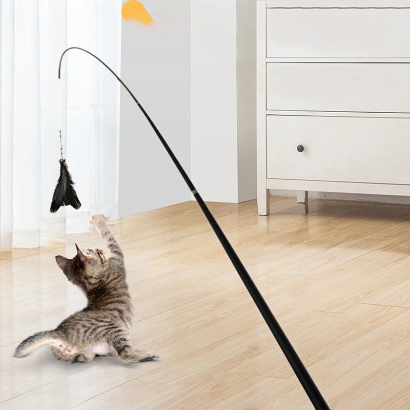 

Cat Teaser Wands Interactive Cat Catcher Teaser Stick Rod Toys Retractable Training Exercising Fishing Pole Wand Pet Accessories