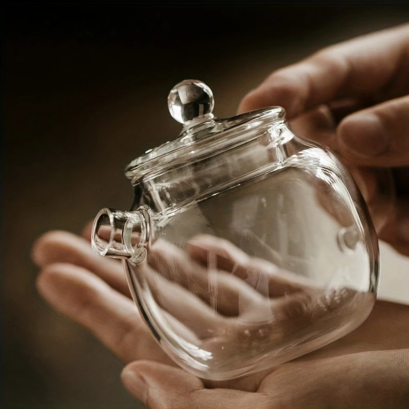 (.) 150/250ml Mini Clear Glass Teapot High Borosilicate For Hot Beverages Teapot For One Person Use Kung Fu Tea