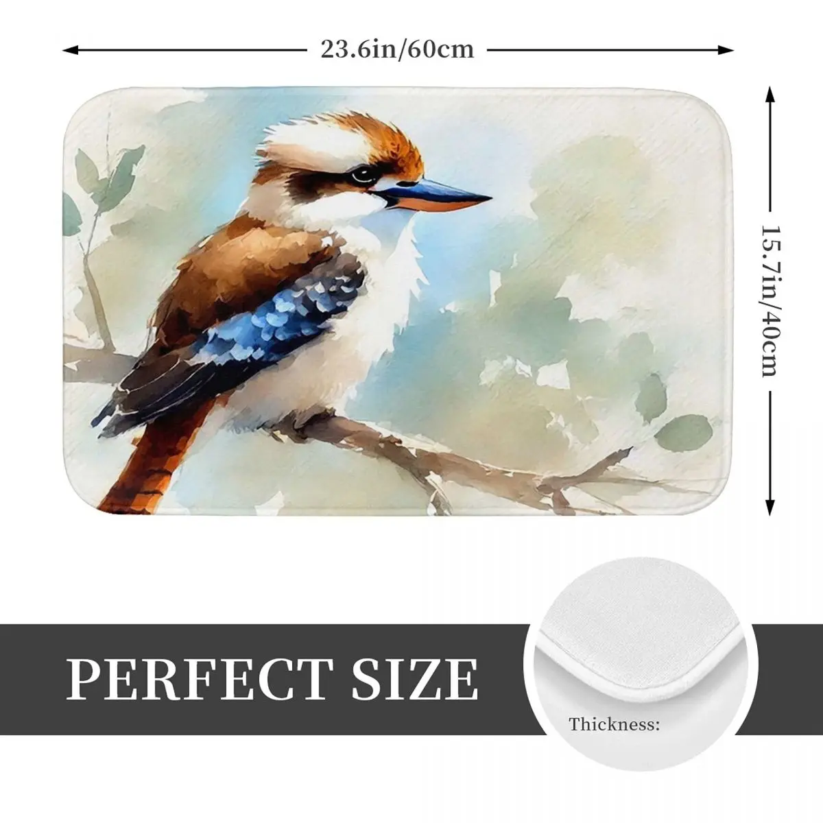 Kookaburra Non-slip Doormat Floor Mat Antiwear Carpet Rug for Kitchen Entrance Home Balcony Footpad Mats