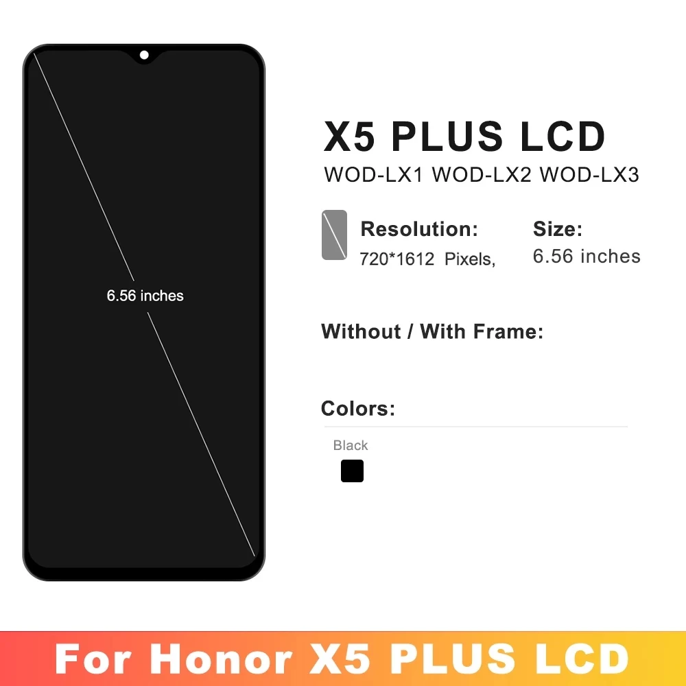 For Huawei Honor X5 Plus LCD Display Touch Screen Replacement For HONOR X6A WDY-LX1 WDY-LX2 WDY-LX3 Tested Digitizer Assembly