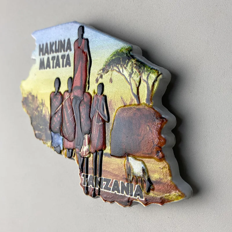 Tanzania, Africa creative cultural tourism souvenirs, 3D refrigerator magnets, home decoration supplies, collection of handicraf