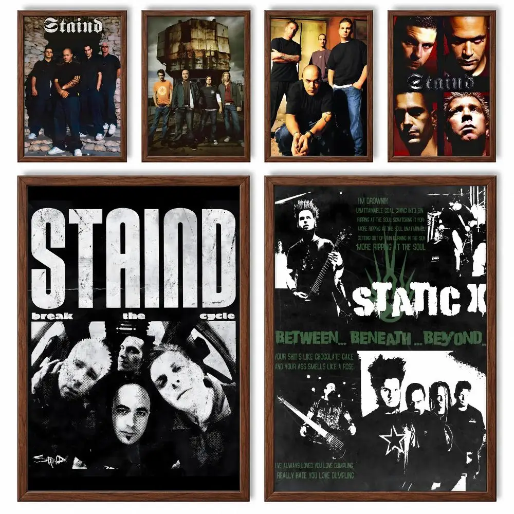 Popular Alternative Metal Band Staind Poster Self‑Adhesive Waterproof Sticker House  Coffee Bar Wall Art Home Decor