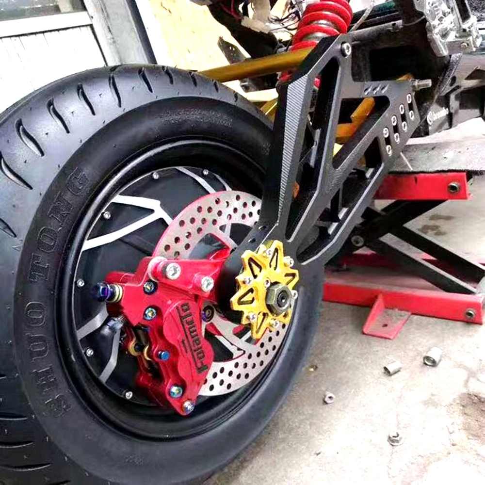 Electric Motorcycle Modified Lotus Swing Arm CNC Adjustable Aluminum Flat Fork 12inch Motor Frame For M3/M5/M6/Monkey/Yadea X5