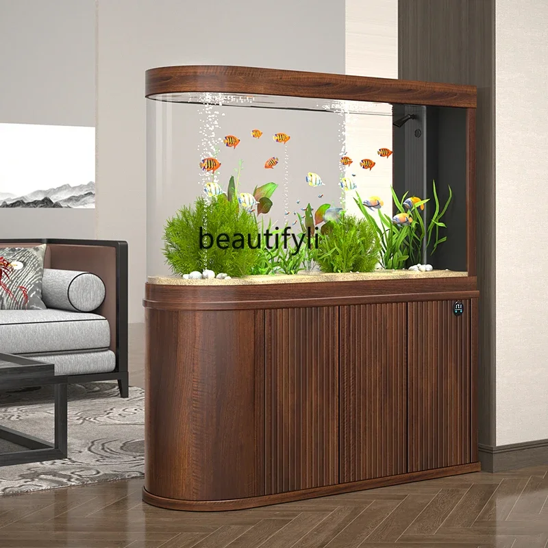 Fish tank living room large screen bottom filter ecological tank, no water change arowana tank