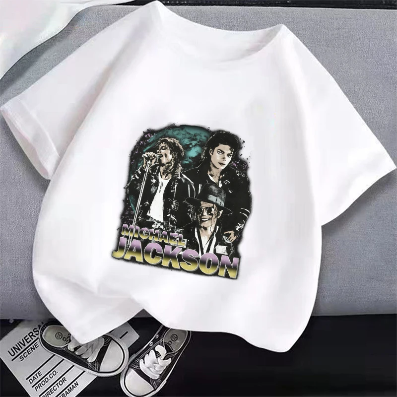Kaus Anak-anak Raja Pop Michael Jackson Atasan Katun Kartun Kaus MJ Anak Laki-laki Perempuan Pakaian Kasual Hadiah Ulang Tahun 2026
