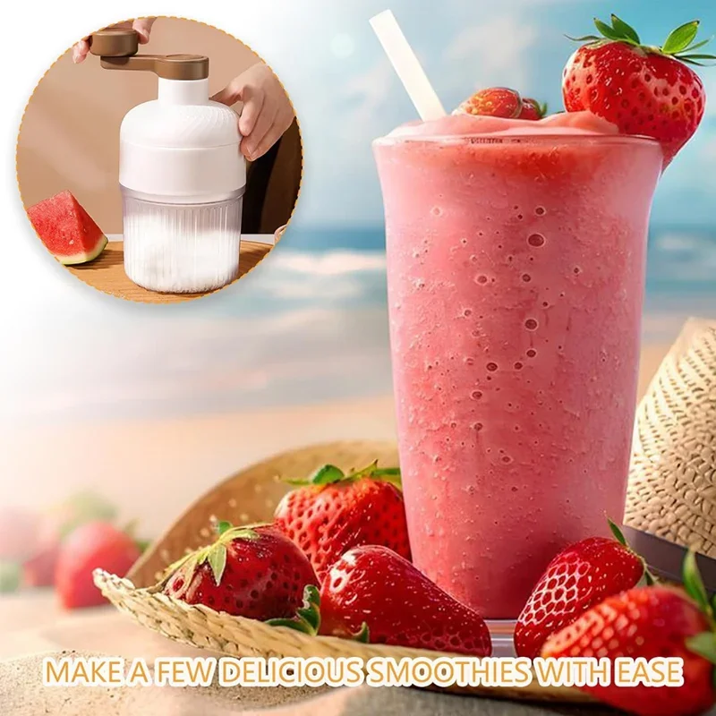 

Manual Ice Shaver Portable Hand-cranked Snow Cone Machine Non-electric Ice Crusher For Home Camping Stalls Includes Ice Mold