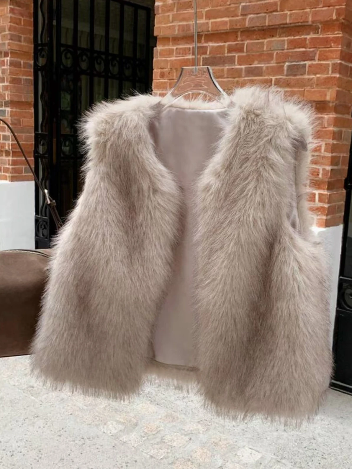 Herbst Winter Damen Elegante Modische Damen Weiche Kunstfell Weste Jacke Lässige Oberbekleidung Bequemer Stil Mantel