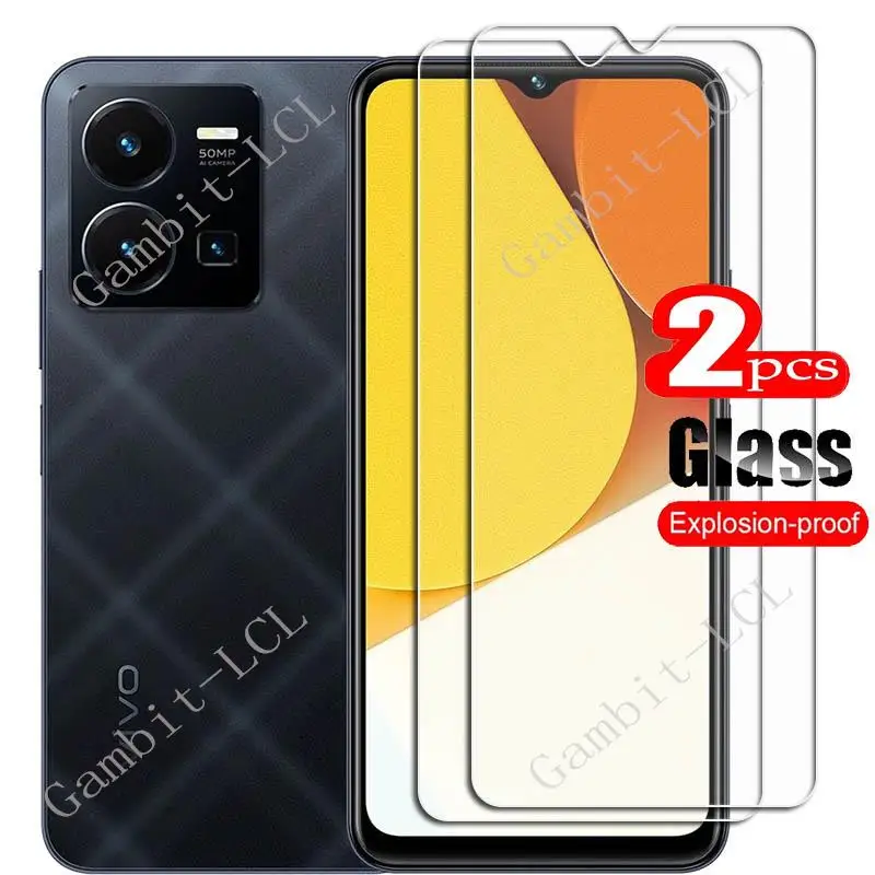 For Vivo Y35 4G 2022 Tempered Glass Protective On VivoY35 Y 35 6.58Inch Screen Protector SmartPhone Cover Film