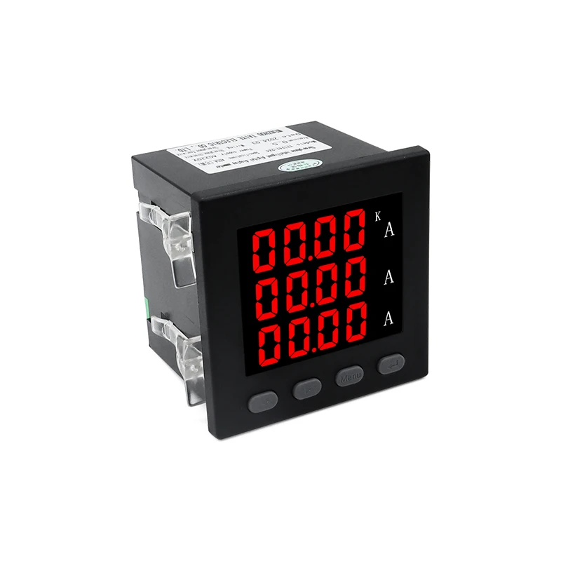 96*96*78MM Single/Three Phase Ammeter Panel Meter Digital Display Square Ampere With 100A 150A 200A CT