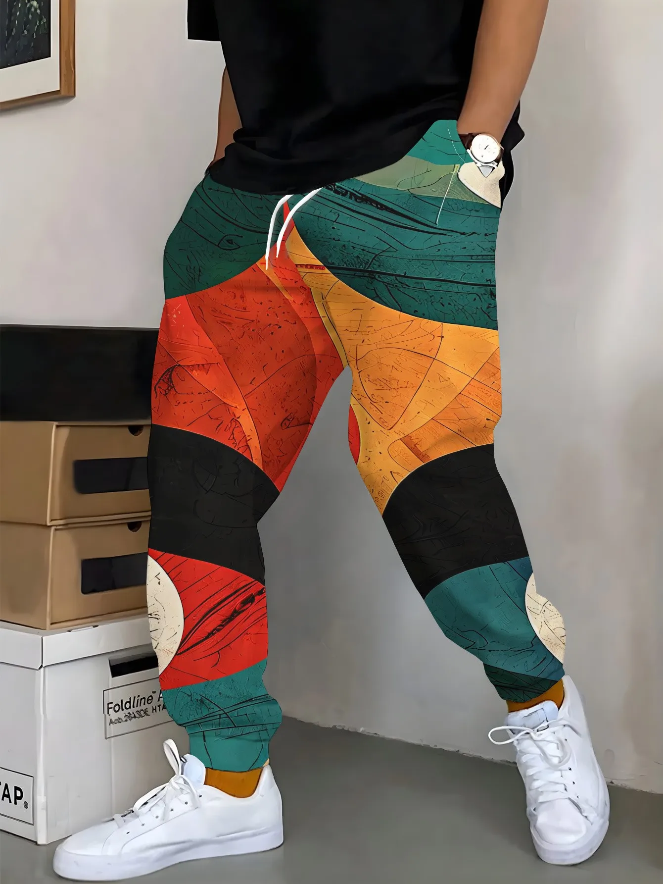 2026 Autumn/Winter New Streetwear Hip-Hop Fashion Casual Comfort Versatile 3D Print Pattern Men's Pants