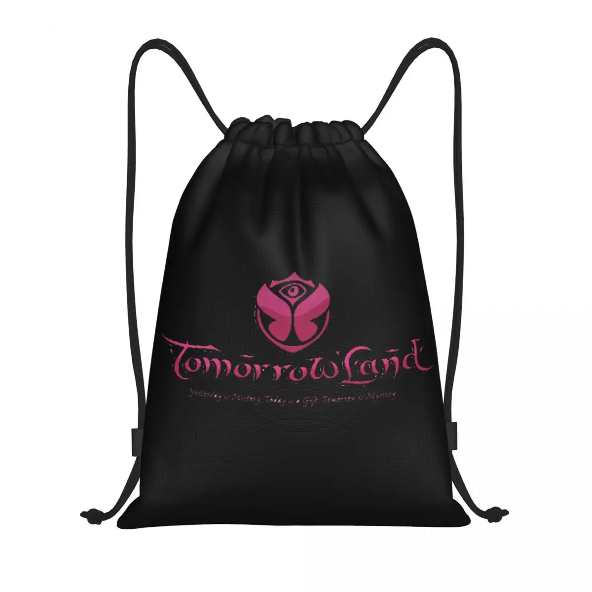 Custom Tomorrowland Drawstring Bag for Shopping Yoga Backpacks Women Men Sports Gym Sackpack