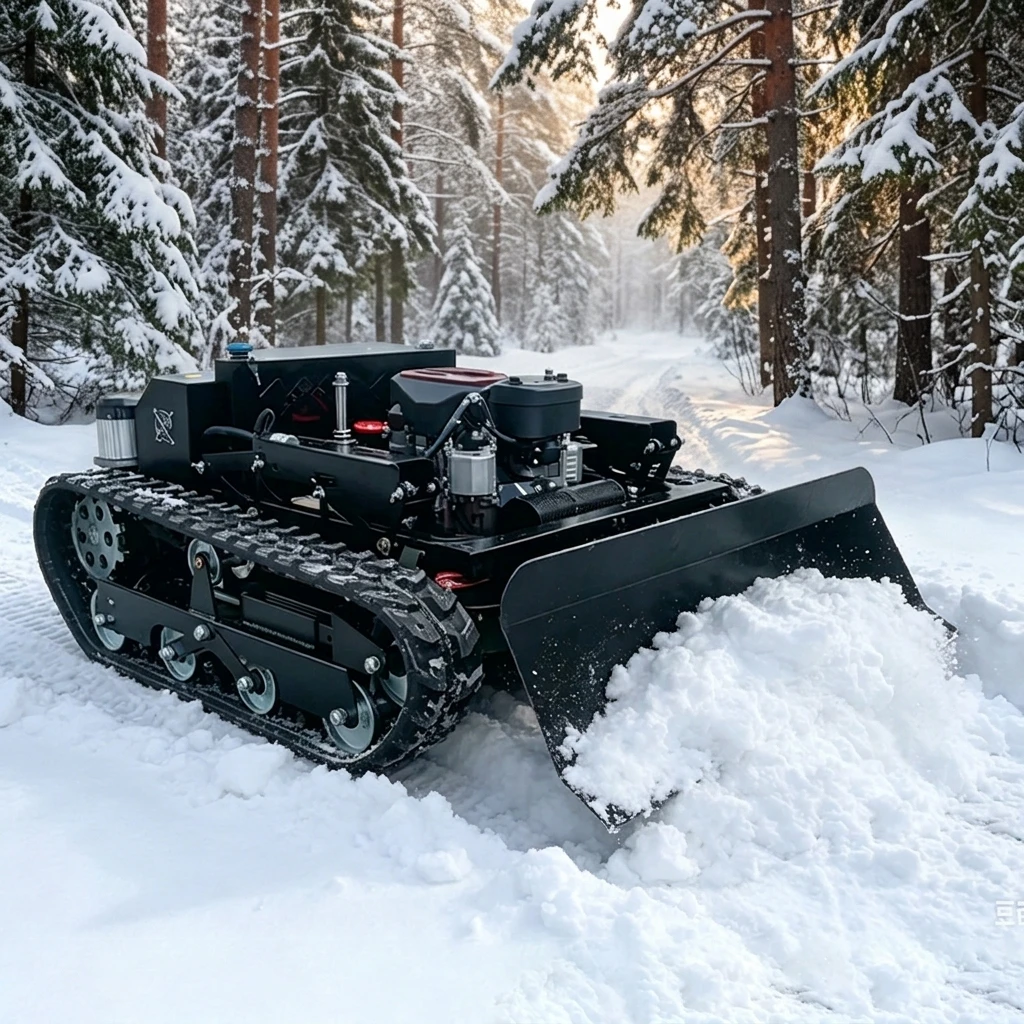 Industrial 4-Stroke Fuel Cordless Robot Grass Cutter Remote Control Detachable Snow Plow Heavy Duty Transport Rack LED