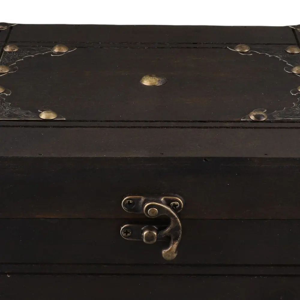 With Lid Wooden Storage Box Multifunctional Exquisite Workmanship Wooden Treasure Box With Lock 9.3x6.3x3.54in Size