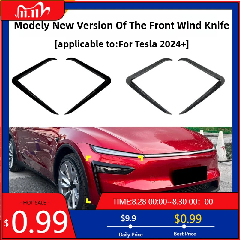 

Hot Ornaments For Tesla Model Y Renewal 2024+ Front Windblade Grille Windport Car Patch Modification Accessories Interior Sticke