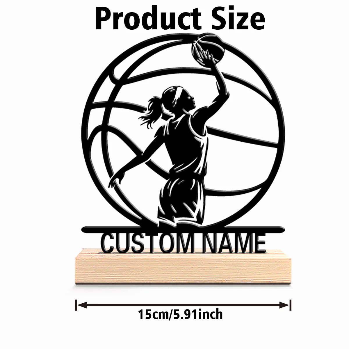1pc Retro Personalized Custom basketball Metal Statues Wooden Base Lighting for Office Workshop Modern Rustic Steampunk Themes