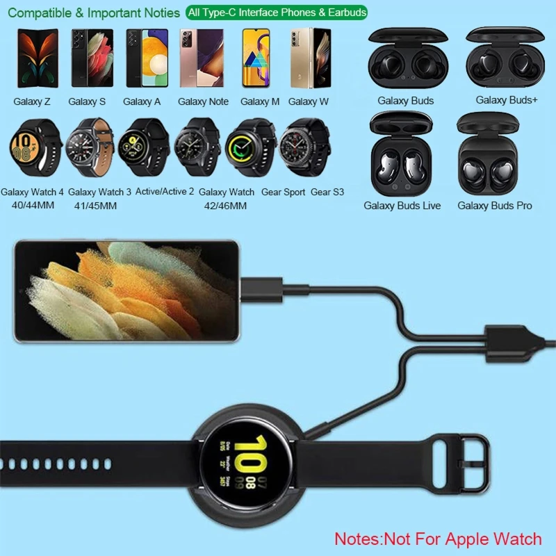 2 In 1สำหรับ Samsung Galaxy 4 S3 Frontier SM-R760เกียร์กีฬา SM-R600 Dock USB Type C สมาร์ทนาฬิกา