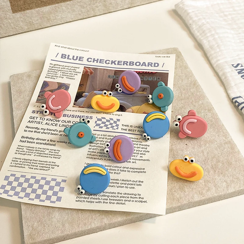 Funny Smile Expression Decor Refrigerator Stickers Cute Cartoon Fridge Magnets Message Board Home Korean Style Ornament