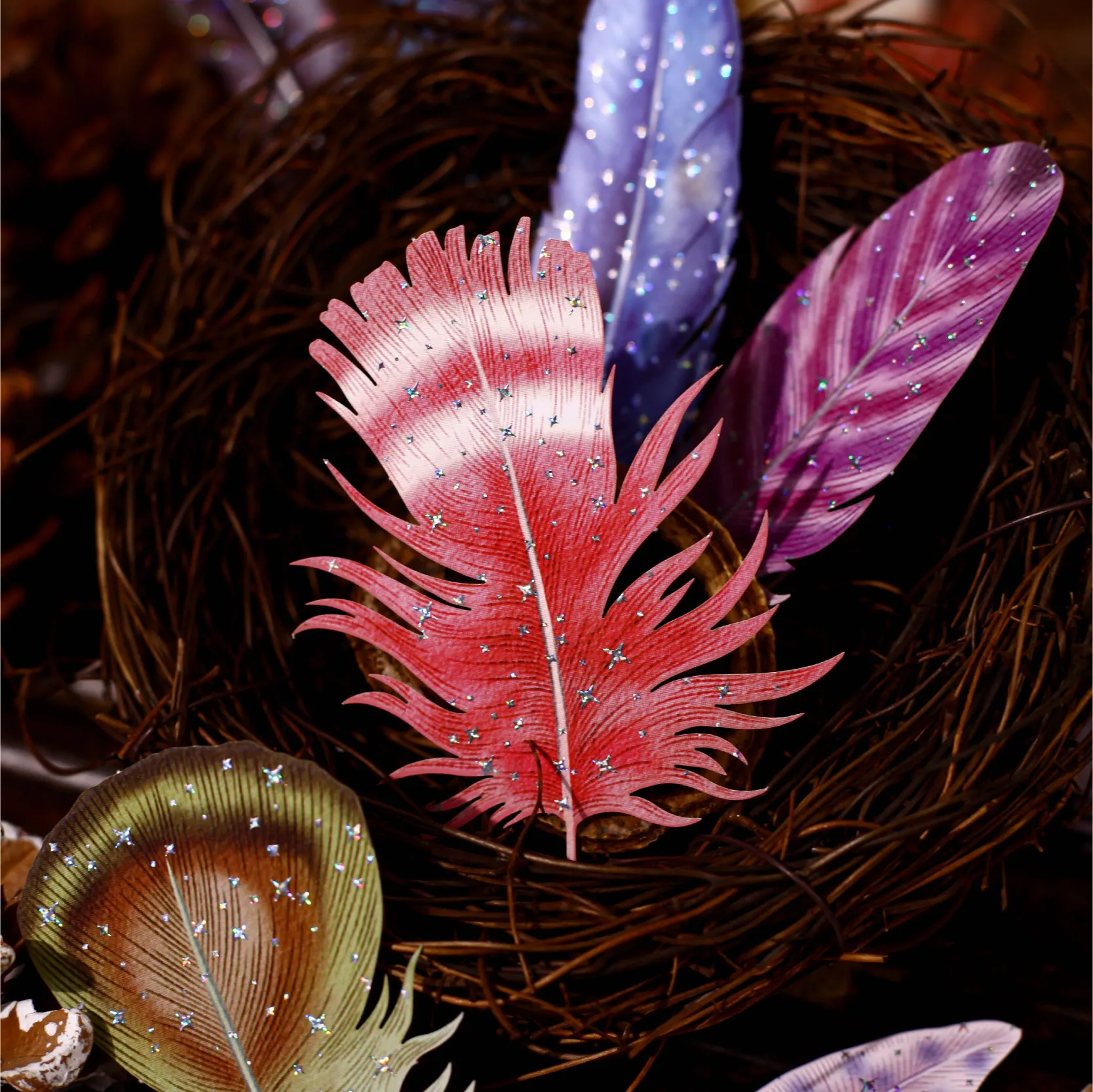 10pcs Kawaii Stationery Stickers feather Junk Journal Planner Decorative Sticker Scrapbooking