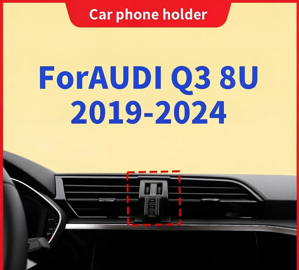 

Car Phone Mount Wireless Fast Car Charger For AUDI Q3 8U 2019 2020 2021-2024 Holder Magnetic Car Phone Holder Mount Wireless