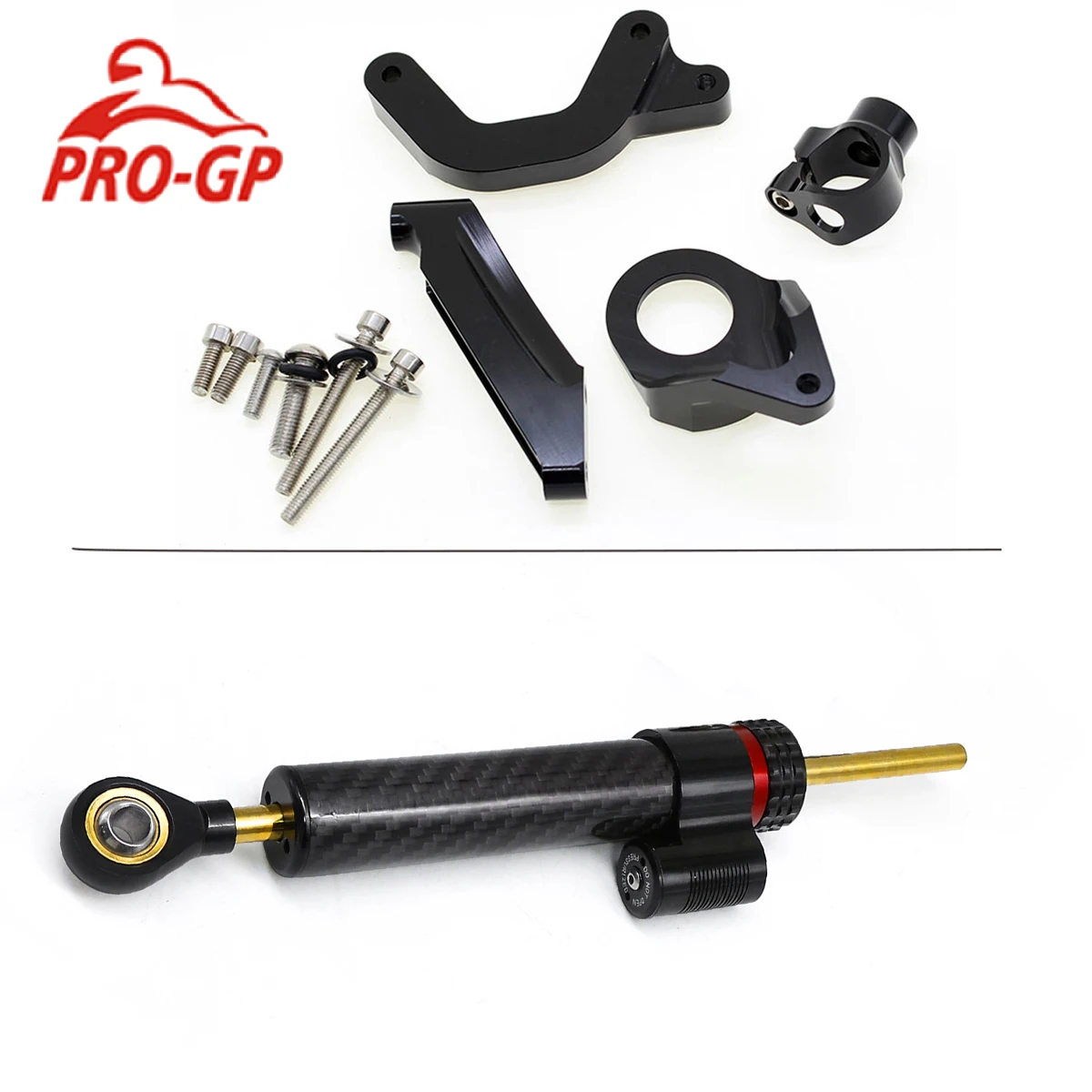 คาร์บอนพวงมาลัย Dampers สําหรับ Suzuki GSXR1000 GSXR 1000 K9 2009-2015 รถจักรยานยนต์ Stabilize Damper ชุดติดตั้งยึด