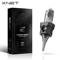 XNET Aurora Cartridge Tattoo Needles RL Disposable Sterilized Safety with Silicone Case for Makeup Permanent 1 3 5 7 9 11RL 20pc