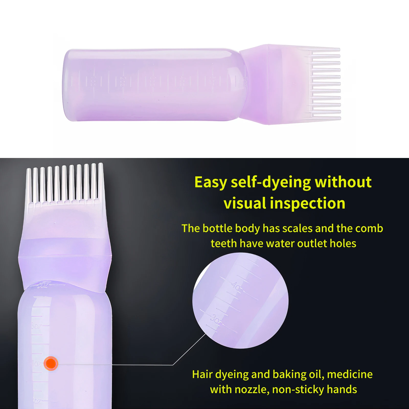 3 Colors Hair Dye Applicator Brush Bottles Dyeing Shampoo Bottle Oil Comb Hair Dye Bottle Applicator Hair Coloring Styling Tool