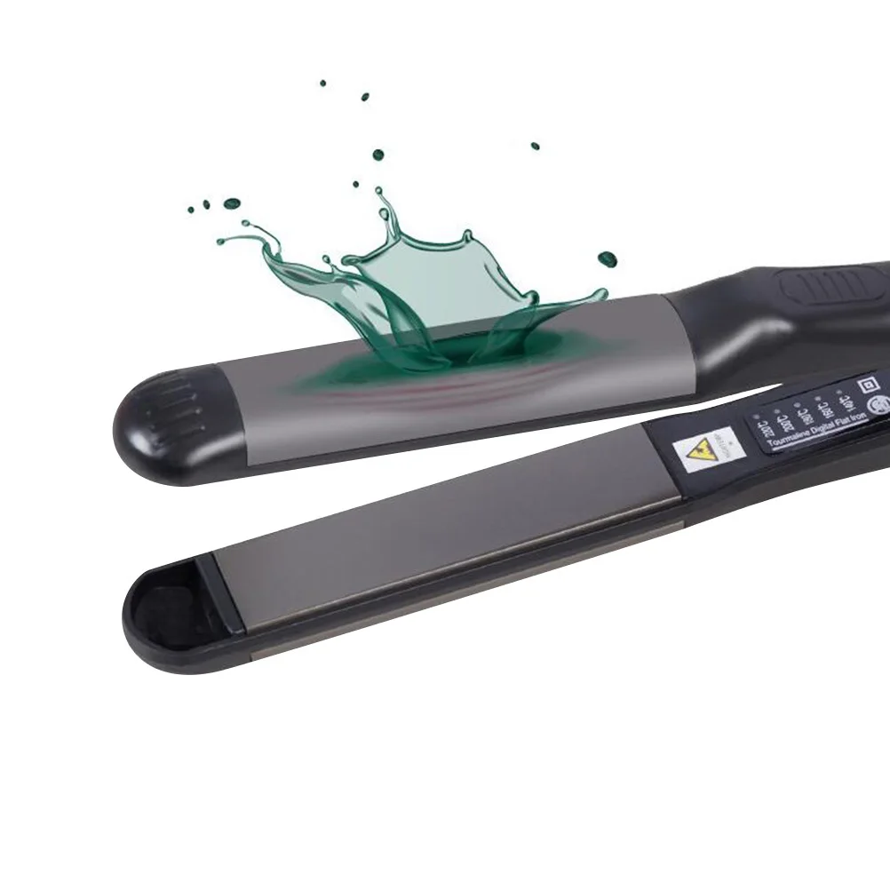 

Black Electric Hair Straightener Dual-Use Portable Flat Iron For Straightening Curling Rapid Heating 360° Cord Salon Home Steam