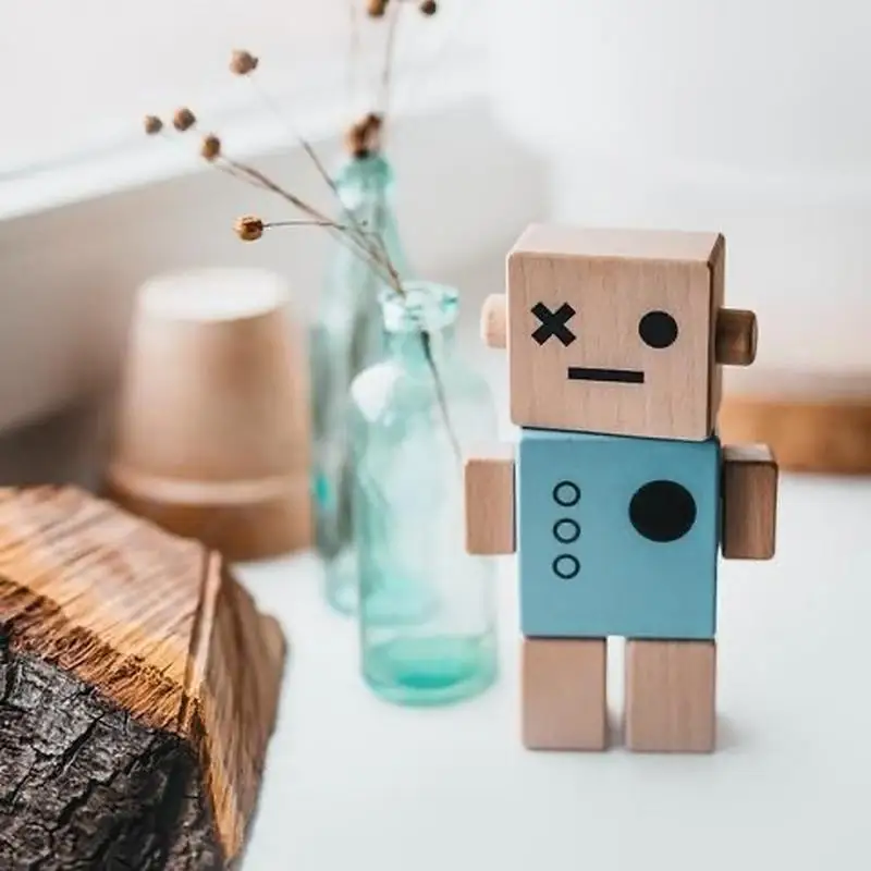 Figuras de acción de madera para niños, juguetes creativos ajustables y articulados, adorables, bloques de robots