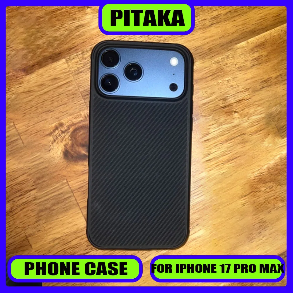

PITAKA Carbon Fiber Phone Protective Case for IPhone 17 Pro Max Magnetic Protective Case Supports Wireless Charging Durable Gift