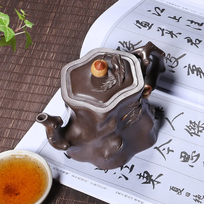 |of tea fragrance yixing recommended pure manual undressed ore peach plum purple clay pile kung fu teapot tea tea set